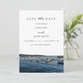 Het meer van Genève Wisconsin bespaart de datum Save The Date (Staand voorkant)