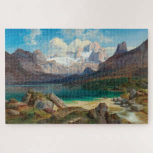Het meer van Gosau met een Uitzicht van het Dachst Legpuzzel
