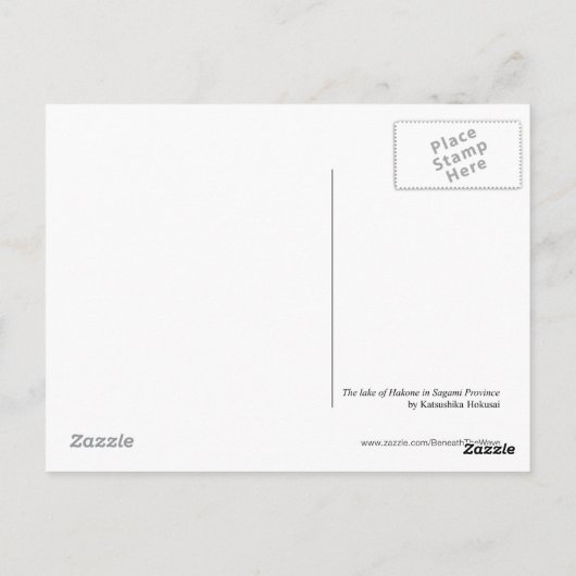 Het meer van Hakone, provincie Sagami (door Hokusa Briefkaart (Achterkant)