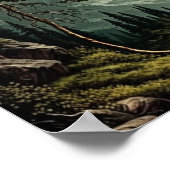 Het meer van het Schilderachtig meer van het Kuns Poster (Hoek)