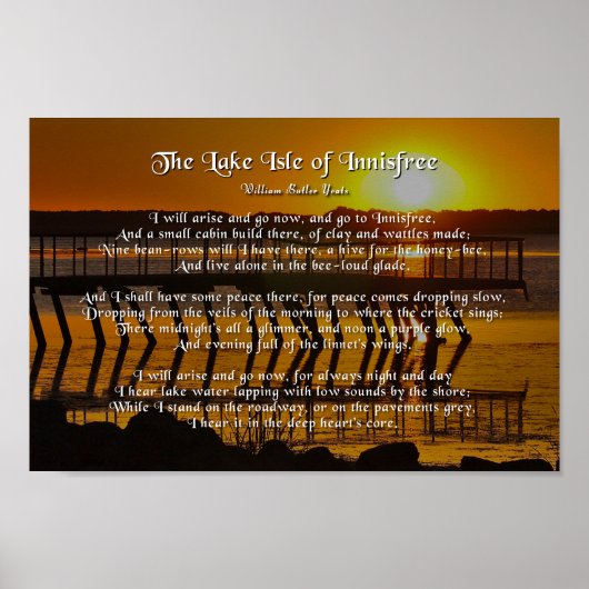 Het meer van Innisfree, Yeats Poster (Voorkant)
