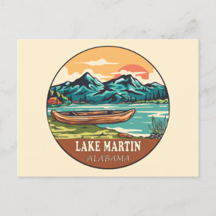 Het meer van Martin Alabama Boating Vissen Emblem Briefkaart