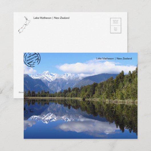 Het meer van Matheson (Neuseeland) Postkarte Briefkaart (Voorkant / Achterkant)
