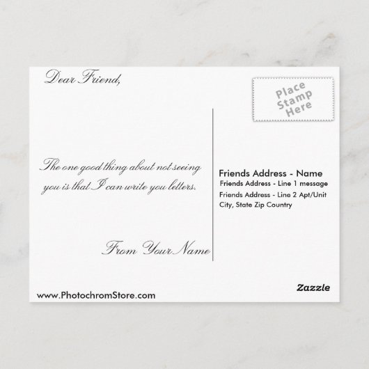 Het meer van O&ocirc, Luchon, Pyreneeën, France vi Briefkaart (Achterkant)