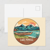 Het meer van Powell Boating Vissen Emblem Briefkaart (Voorkant / Achterkant)
