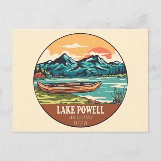 Het meer van Powell Boating Vissen Emblem Briefkaart (Voorkant)
