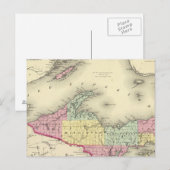 het meer van Superior en het noordelijke deel van  Briefkaart (Voorkant / Achterkant)