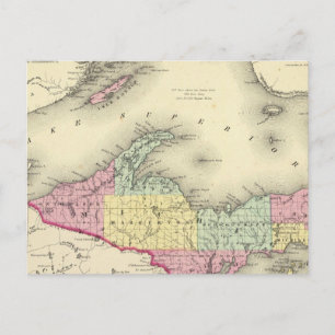 het meer van Superior en het noordelijke deel van  Briefkaart