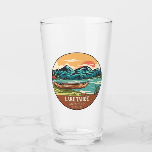 Het meer van Tahoe Boating Vissen Emblem Glas (Voorkant)