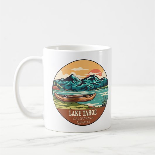 Het meer van Tahoe Boating Vissen Emblem Koffiemok (Links)