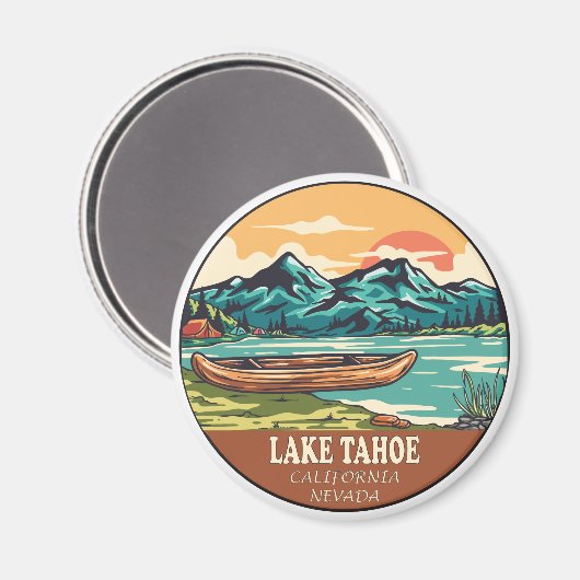 Het meer van Tahoe Boating Vissen Emblem Magneet (Voorkant / Achterkant)