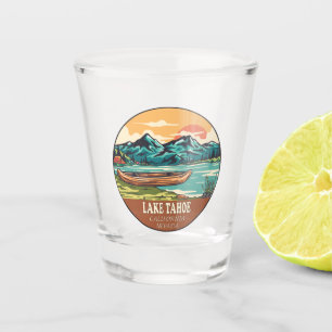 Het meer van Tahoe Boating Vissen Emblem Shot Glas