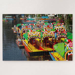 Het meer van Xochimilco Mexico. Jigzaag Puzzle Legpuzzel
