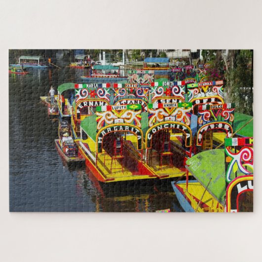 Het meer van Xochimilco Mexico. Jigzaag Puzzle Legpuzzel (Horizontaal)