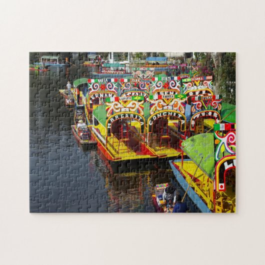Het meer van Xochimilco Mexico. Legpuzzel (Horizontaal)