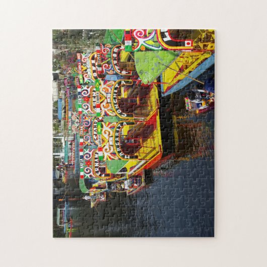 Het meer van Xochimilco Mexico. Legpuzzel (Verticaal)