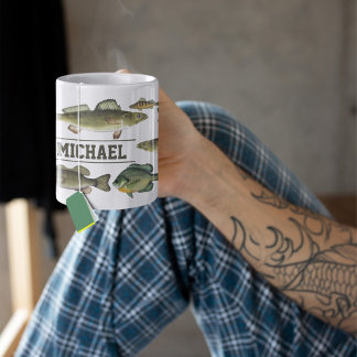 Het meer vis in de noordkust van de visser koffiemok