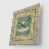 Het meer Vist, de Grote Mouth Bass, de Regenboogfo Vierkante Klok (Hoek)