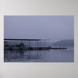 Het meer voor zonsopgang poster