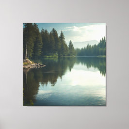 Het meer vredig rustig canvas afdruk