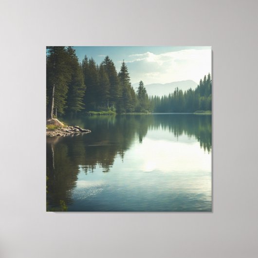Het meer vredig rustig canvas afdruk (Voorkant)