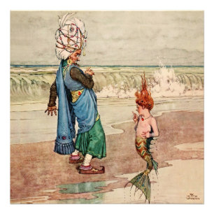 “Het Meermin-Kind” door W Heath Robinson Foto Afdruk