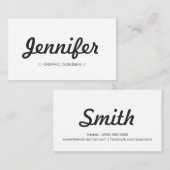 Het meest beknopte en eenvoudige - minimalistisch  visitekaartje (Voorkant / Achterkant)