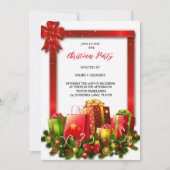 Het meest elegante groene, gouden ,rode kerstcadea kaart (Voorkant)