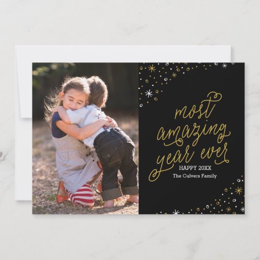Het meest fantastische jaar ooit, de nieuwjaarsfot feestdagenkaart (Voorkant)
