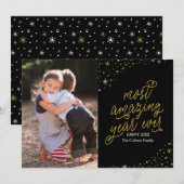 Het meest fantastische jaar ooit, de nieuwjaarsfot feestdagenkaart (Voorkant / Achterkant)