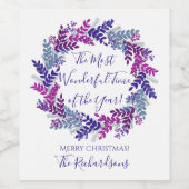 Het meest fantastische jaar Paarse kerstmis Wijn Etiket (Enkel label)
