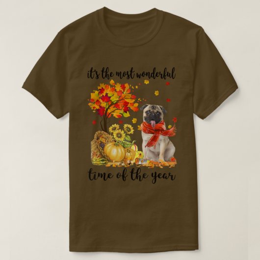 Het meest fantastische najaar van Pug Pumpkin639 T-shirt (Design voorkant)