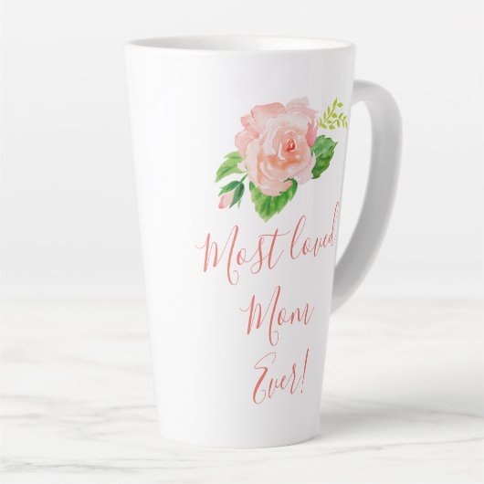 Het meest geliefde mam ooit Roos Latte Mok (Rechterhoek)