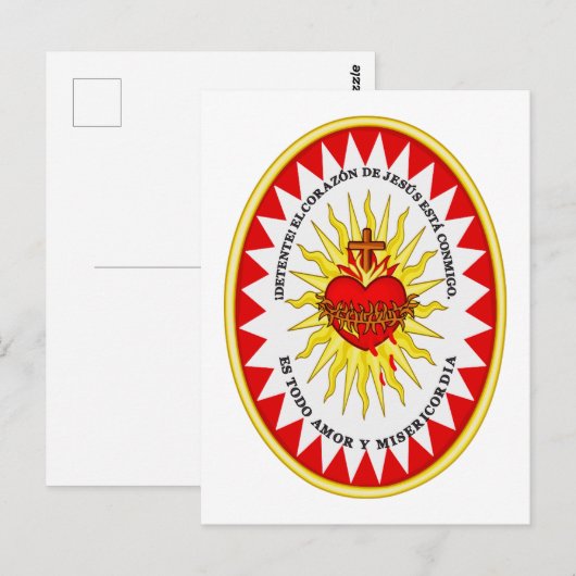 Het meest heilige hart van Jezus Briefkaart (Voorkant / Achterkant)