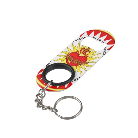 Het meest heilige hart van Jezus Mini Flessenopener (Achterkant Gekanteld)