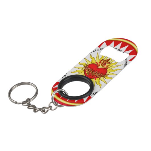 Het meest heilige hart van Jezus Mini Flessenopener (Voorkant Gekanteld)