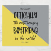 Het meest verbazingwekkende Boyvriend jaar opgeric Bier Etiket (Enkel label)