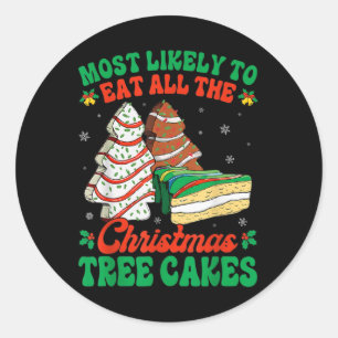 Het meest waarschijnlijk om alle kerstboomkoekjes ronde sticker