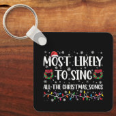 Het meest waarschijnlijk om alle kerstliedjes te z sleutelhanger (Voorkant)
