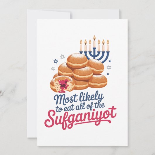 Het meest waarschijnlijk om alle Sufganiyot Hanukk Kaart (Voorkant)
