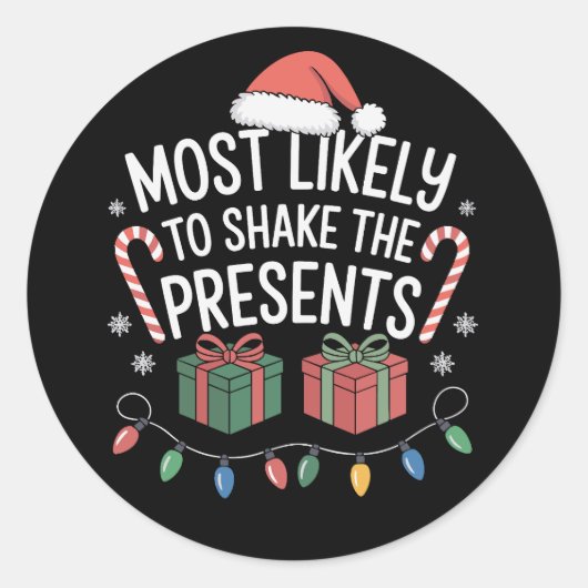 Het meest waarschijnlijk om de Cadeaus kerstmis te Ronde Sticker (Voorkant)