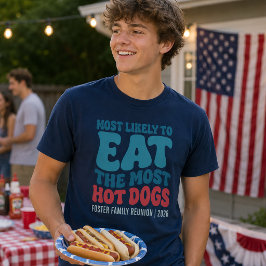 Het meest waarschijnlijk om de meeste Hot Dogs te  T-shirt