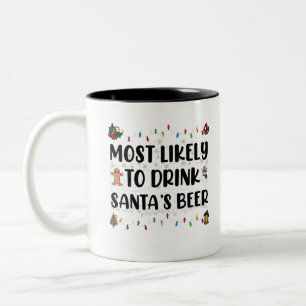 Het meest waarschijnlijk om Santa's bier te drinke Tweekleurige Koffiemok