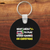 Het meest waarschijnlijk om videogames te spelen o sleutelhanger (Voorkant)