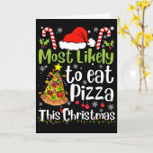 Het meest waarschijnlijk pizza te eten met Kerstmi Kaart (Gele Bloem)
