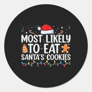 Het meest waarschijnlijke eten om kerstberoemde ke ronde sticker