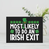 Het meest waarschijnlijke is dat een Iers vertrek  Kaart (Staand voorkant)