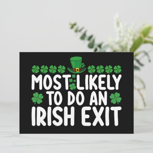 Het meest waarschijnlijke is dat een Iers vertrek  Kaart (Staand voorkant)