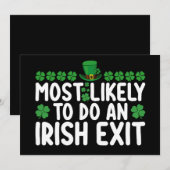 Het meest waarschijnlijke is dat een Iers vertrek  Kaart (Voorkant / Achterkant)