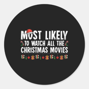Het meest waarschijnlijke is dat je alle kerstfilm ronde sticker